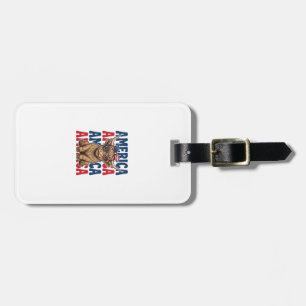 Patriotic Highland Cow America Vintage Shirt Desig Luggage Tag