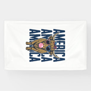 Patriotic Highland Cow America Vintage T-Shirt Des Banner