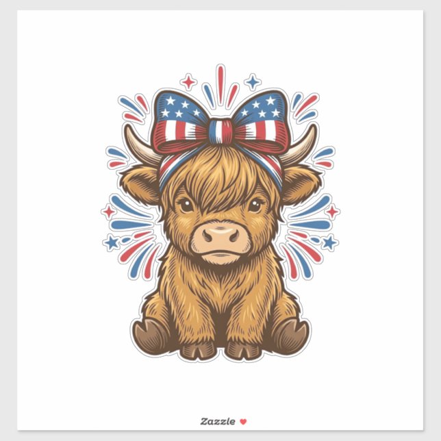 Patriotic Highland Cow Bow Vector Design (2)_1 (Sheet)
