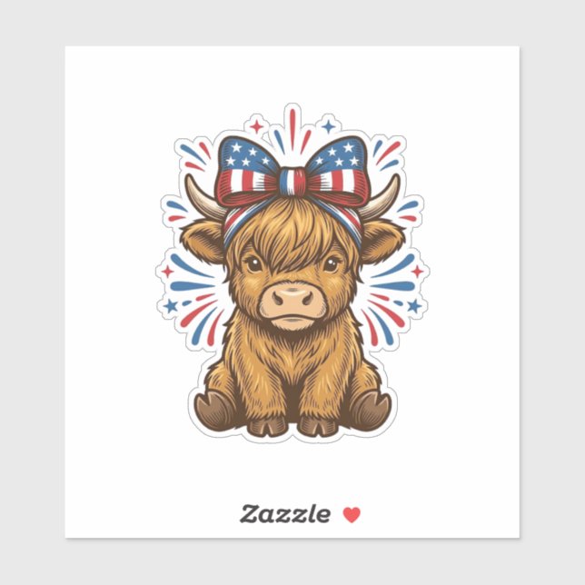 Patriotic Highland Cow Bow Vector Design (2)_1 (Sheet)