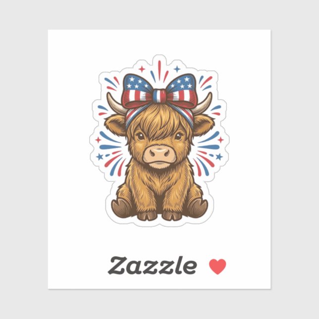 Patriotic Highland Cow Bow Vector Design (2)_1 (Sheet)