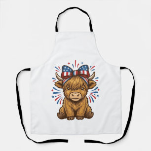 Patriotic Highland Cow Bow Vector Design (2)_1 Apron