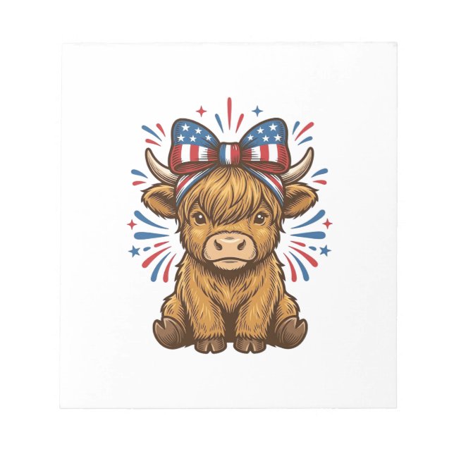 Patriotic Highland Cow Bow Vector Design (2)_1 Notepad (Front)