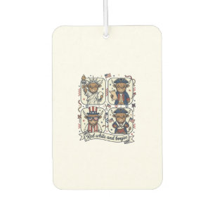Patriotic Highland Cow Red White and Boujee Car Air Freshener