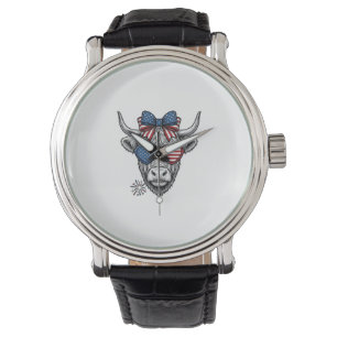 Patriotic Highland Cow Vintage Engraving Shirt_1 Watch