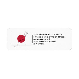 Patriotic   HINOMARU   FLAG OF JAPAN Return Address Label