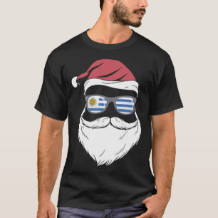 Patriotic Hipster Santa Uruguay flag sunglasses ch T-Shirt