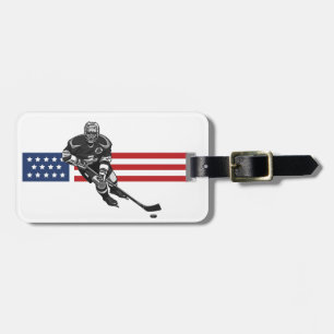 Patriotic Hockey Design Luggage Tags