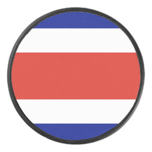 Patriotic hockey puck with flag of Costa Rica