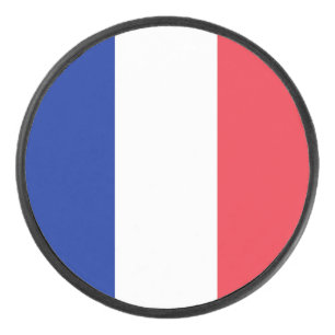 Patriotic hockey puck with flag of France