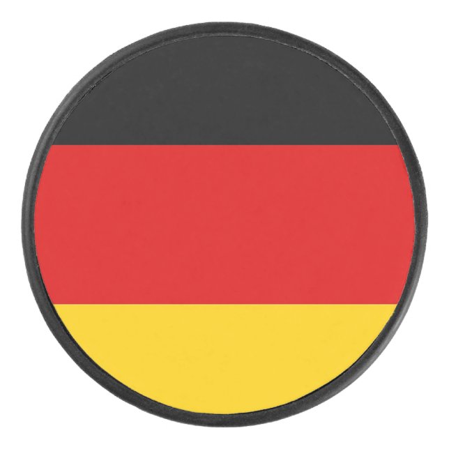 Patriotic hockey puck with flag of Germany (Front)