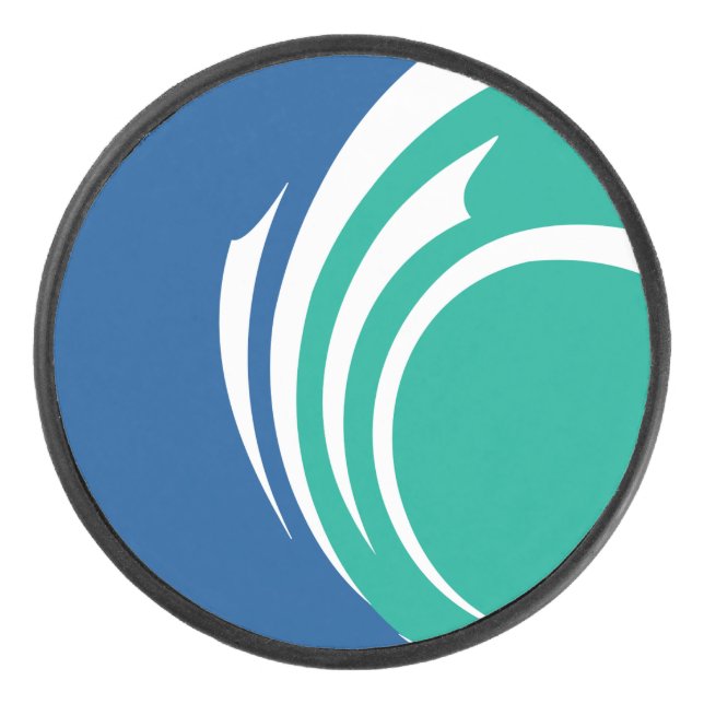 Patriotic hockey puck with flag of Ottawa (Front)