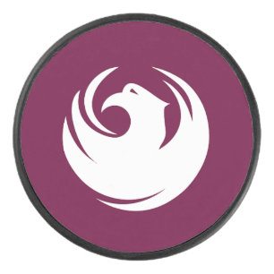 Patriotic hockey puck with flag of Phoenix City