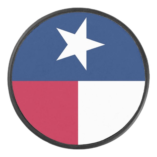 Patriotic hockey puck with flag of Texas (Front)