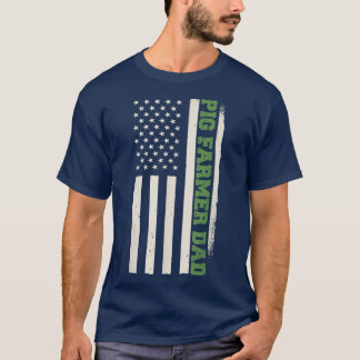 Patriotic Hog Farming Farm Agriculture Pig Farmer T-Shirt