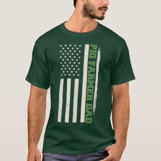 Patriotic Hog Farming Farm Agriculture Pig Farmer T-Shirt