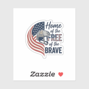 Patriotic Home of the Free Brave Helmet Shirt_1