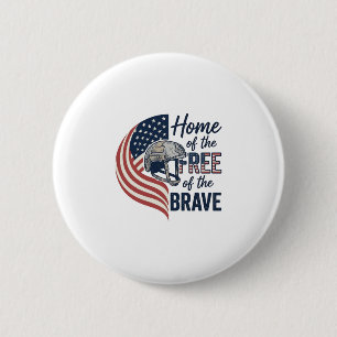 Patriotic Home of the Free Brave Helmet Shirt_1 6 Cm Round Badge