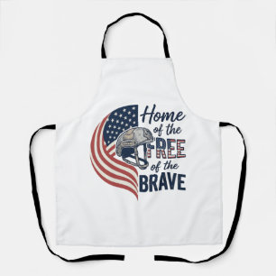 Patriotic Home of the Free Brave Helmet Shirt_1 Apron