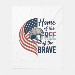 Patriotic Home of the Free Brave Helmet Shirt_1 Fleece Blanket