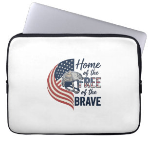 Patriotic Home of the Free Brave Helmet Shirt_1 Laptop Sleeve