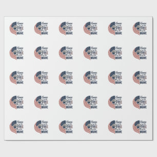 Patriotic Home of the Free Brave Helmet Shirt_1 Wrapping Paper