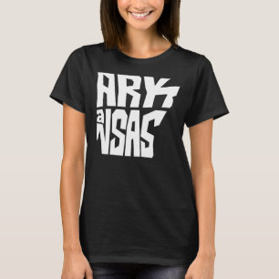 Patriotic Home State Map Of Arkansas Text Shape De T-Shirt