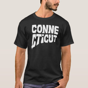 Patriotic Home State Map Of Connecticut Text Shape T-Shirt