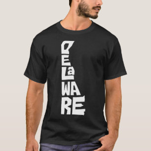 Patriotic Home State Map Of Delaware Text Shape De T-Shirt