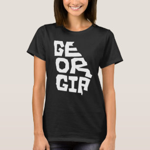 Patriotic Home State Map Of Georgia Text Shape Des T-Shirt