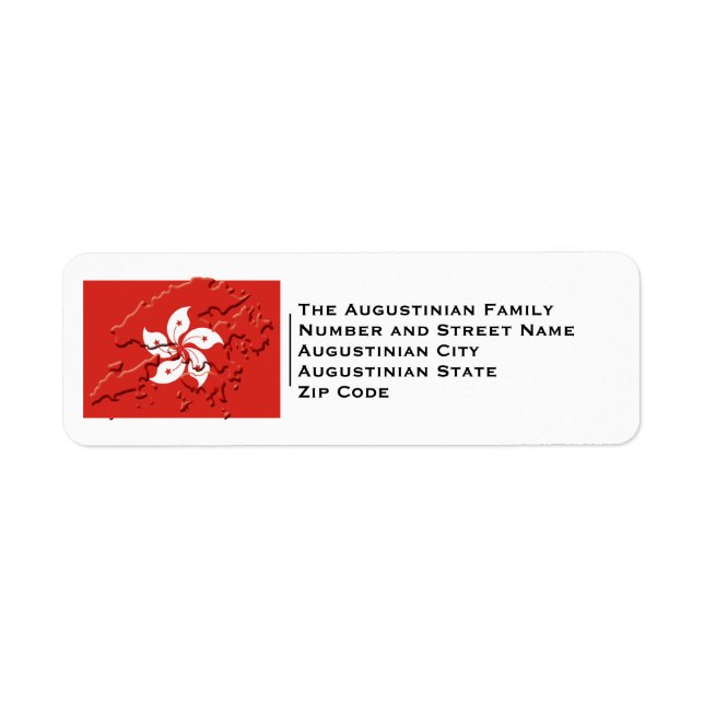 Patriotic | HONG KONG FLAG Return Address Label (Front)