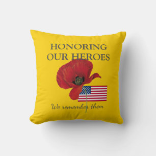 Patriotic HONORING HEROES   Veterans   USA Flag Cushion