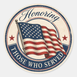 Patriotic Honouring Veterans Gift Sticker Label