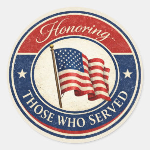 Patriotic Honouring Veterans Gift Sticker Label