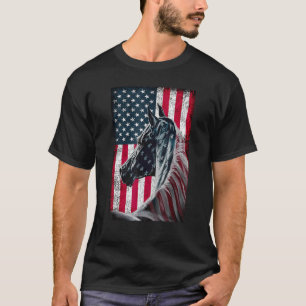 Patriotic Horse American Flag 4th Of July T-Shirt