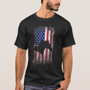 Patriotic Horse American Flag Cool Wild Animals T-Shirt