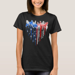Patriotic Horse American Flag Heart 4th Of July Ho T-Shirt