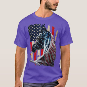 Patriotic Horse American Flag - Horse Vintage (2) T-Shirt