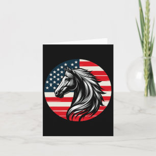 Patriotic Horse American Flag Horseback Riding 4th Card