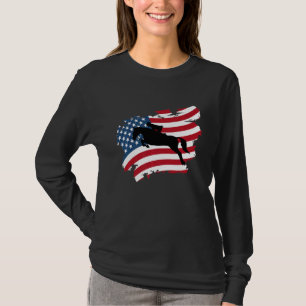 Patriotic Horse American Flag Horseback Riding 4th T-Shirt