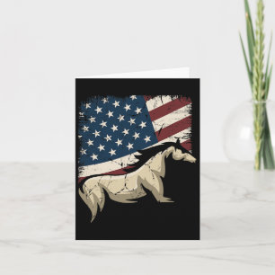 Patriotic Horse American Flag Horseback Riding For Card