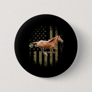 Patriotic Horse American Flag Horseback Riding Gif 6 Cm Round Badge