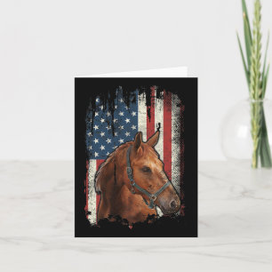 Patriotic Horse American Flag Horseback Riding Hor Card
