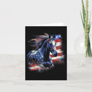 Patriotic Horse American Flag Horseback Riding Wes Card