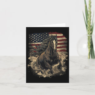 Patriotic Horse American Flag Horseback Riding Wes Card