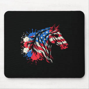 Patriotic horse american flag splash art Patriotic Mouse Pad
