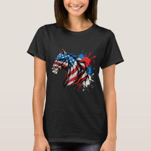 Patriotic Horse American Flag Splash Art T-Shirt