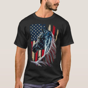 Patriotic Horse American Flag T-Shirt