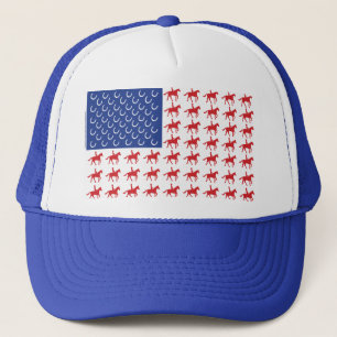Patriotic Horse and Rider Trucker Hat