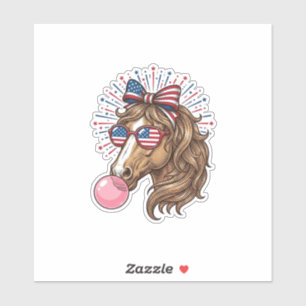 Patriotic Horse Bubble Gum Vintage Vector Shirt De